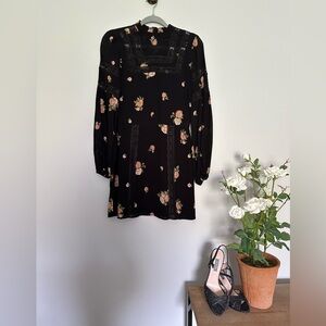 Reformation Black Textured Dress